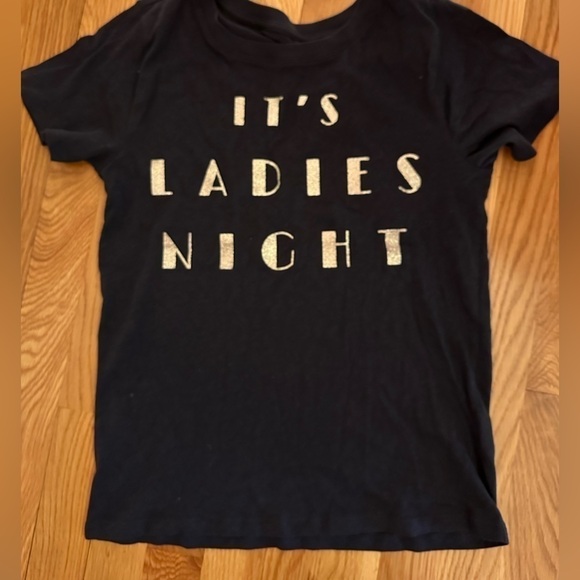 J. Crew short sleeve tee it’s ladies night black and sparkly size XS - Picture 1 of 3
